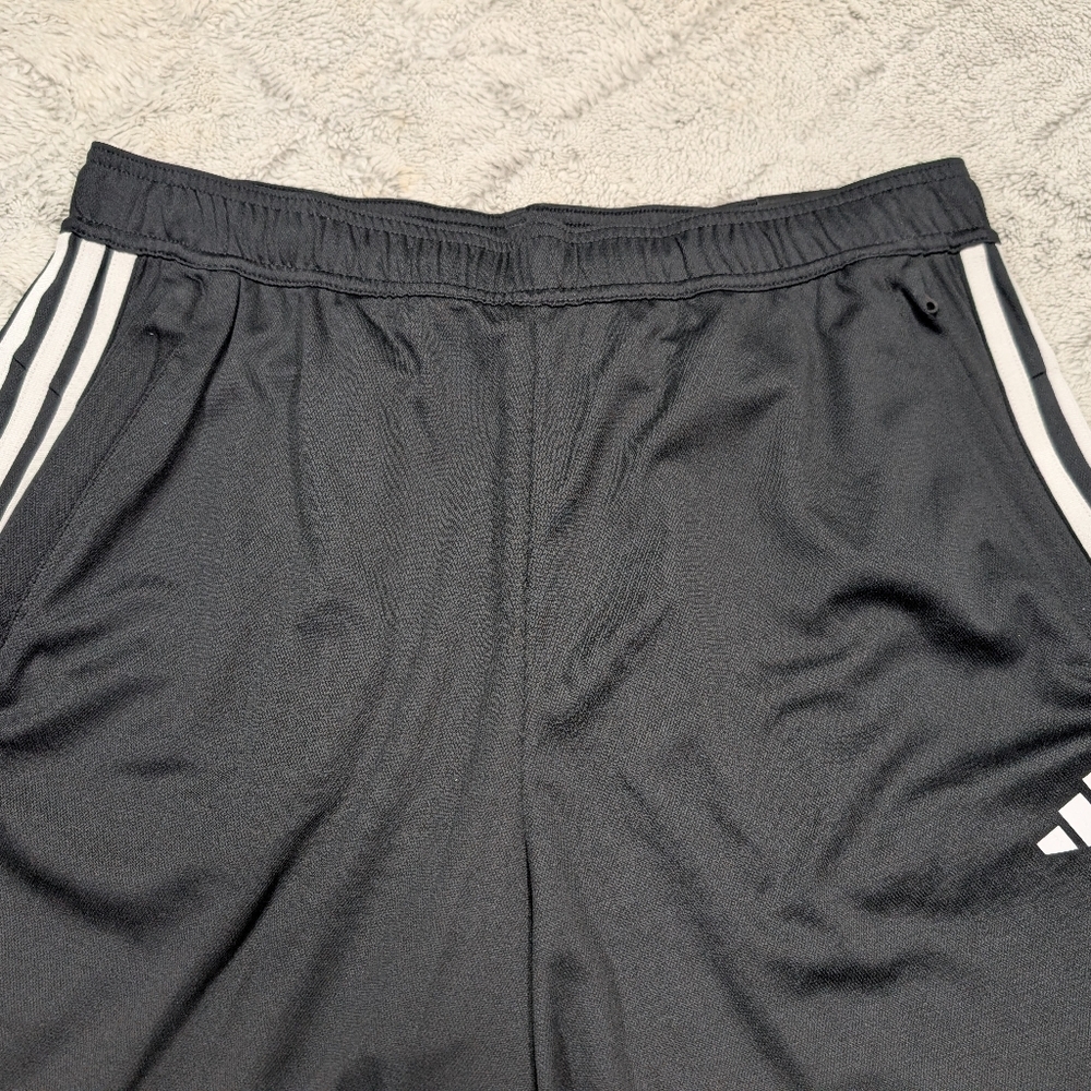 Adidas Shorts Mens L Black White Train Essentials Pique 3 Stripes Training - Picture 2 of 8